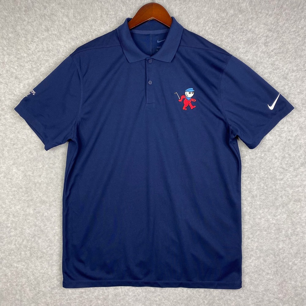 Malbon x Nike Shirt Mens M Blue Golf Polo Short Sleeve Dri-Fit